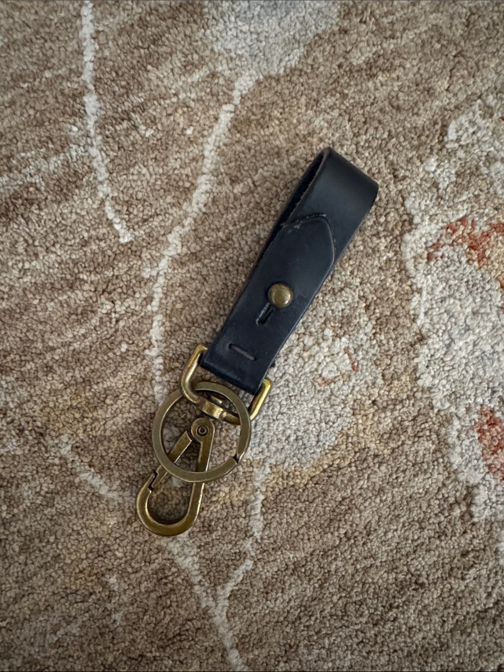 Madewell Leather Key Fob with Brass Hardware - Black